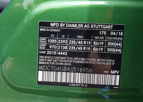 2018 Mercedes-Benz Gla 250 4Matic из США, поврежденный, VIN WDCTG4GB4JJ516956